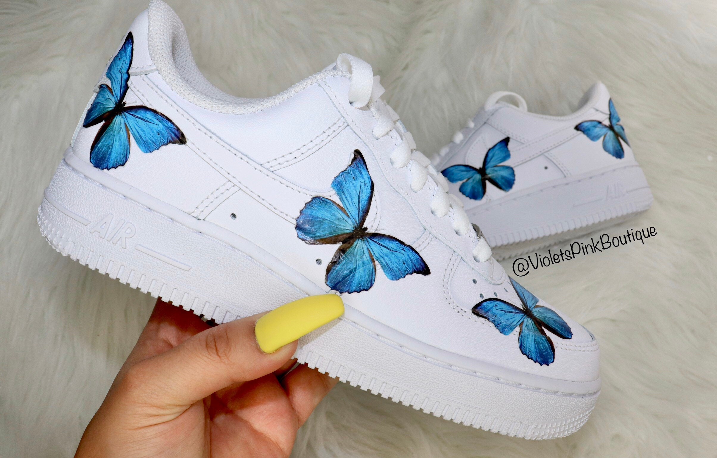 air force 1s with butterflies