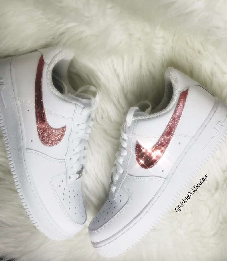 Custom Pink Glitter Nike Air Force 1 Women's White Custom - Etsy