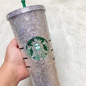 Custom Starbucks Bling Cup Crystallized STARBUCKS Bling Cold Cup With Swarovski Crystals- Gift Ideas for her Bedazzled Tumbler
