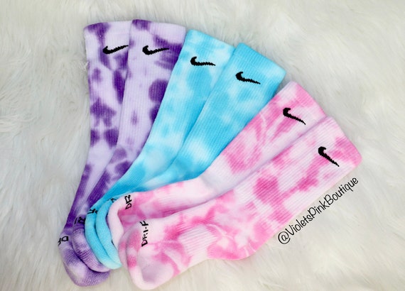 aerolíneas Falsedad deshonesto Nike Tie Dye Calcetines Rosa Púrpura Azul Tie Dye Calcetines - Etsy España