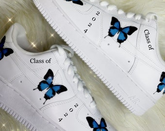 Graduation Butterfly  AF1 Women's Custom Letters Sneakers