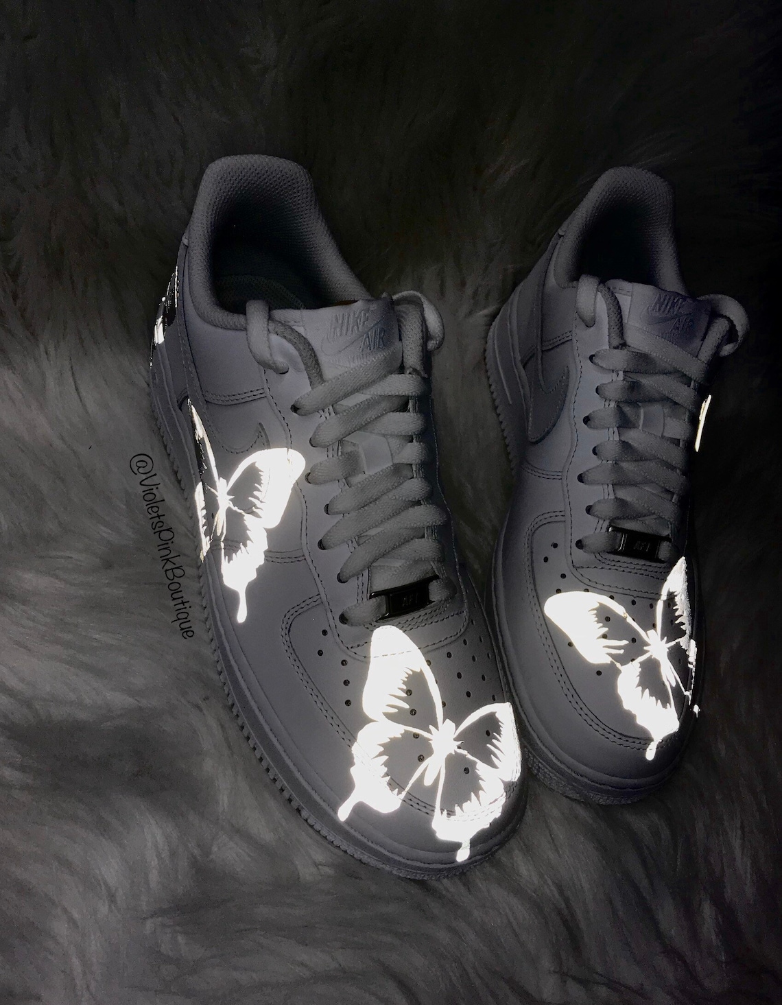 black air forces with butterflies