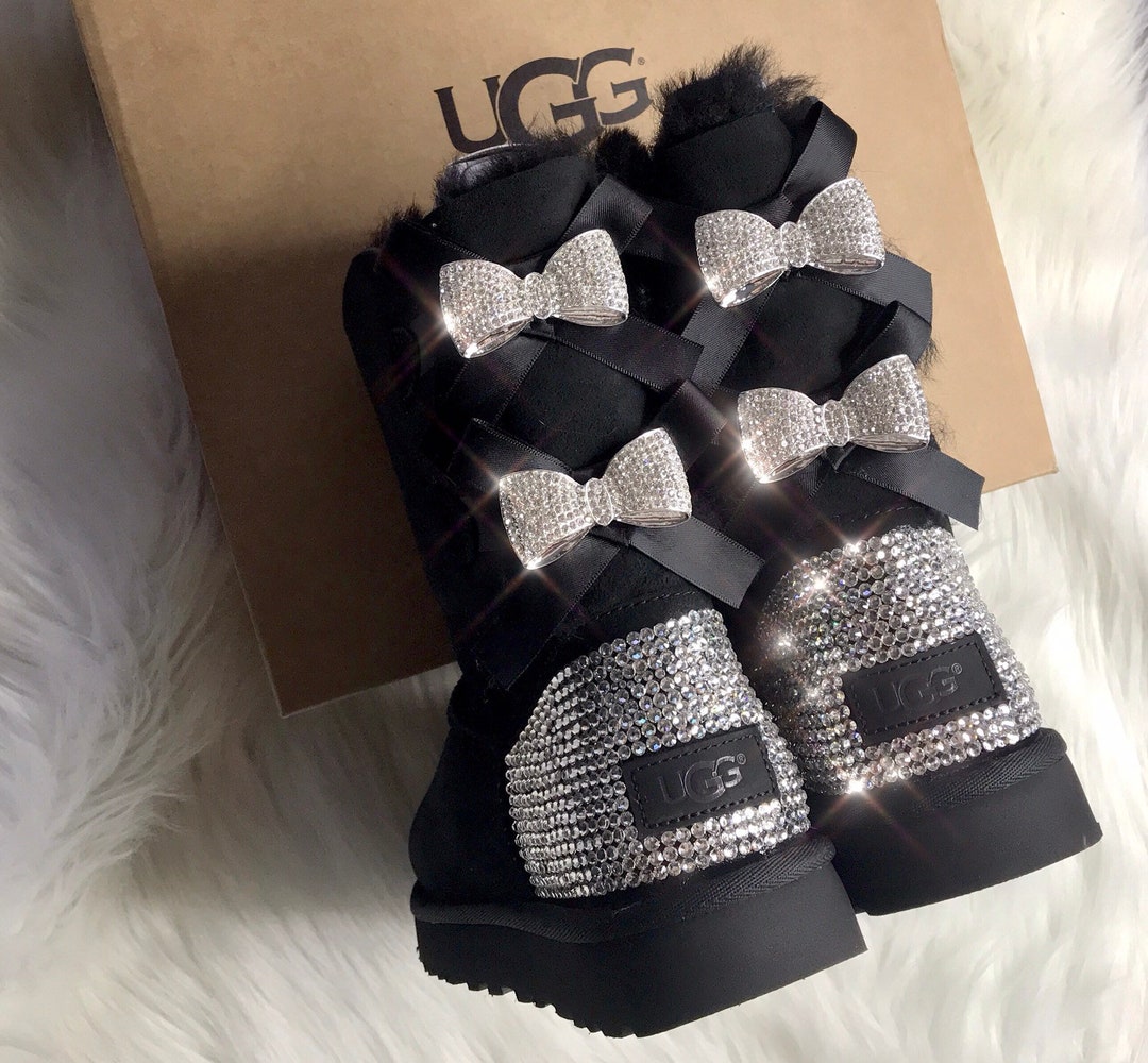 Women's Bling Ugg Swarovski Crystals Custom Bailey Bow Ugg - Etsy