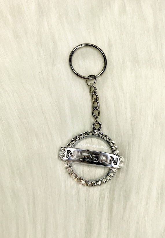 Swarovski Custom Nissan Keychain Encrusted With Swarovski Diamond Crystals- Car Bling Keychains- Gift ideas