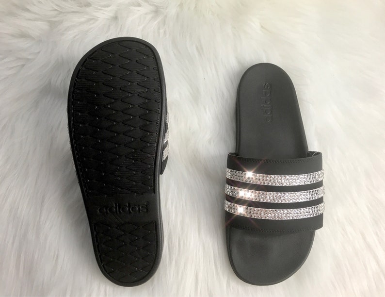 black bling slides