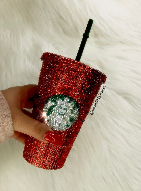 Swarovski Crystallized STARBUCKS Tumbler Encrusted With Red Swarovski Crystals- Gift ideas