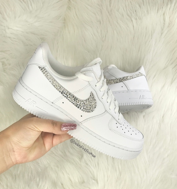 Swarovski Nike Air Force 1 With Swarovski Crystals Women's White Custom Sneakers