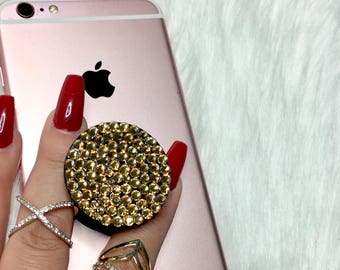 Bling Gold Swarovski Crystal PopSocket Crystal Phone Accessories