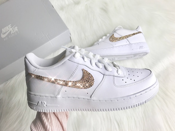 Baby- Big Kids Bling Nikes Kicks Toddler Nike Air Force 1 Low Customized With Swarovski Diamond Crystals For Baby And Toddlers To Big Kids