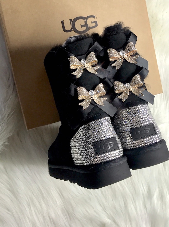 Women's Bling Ugg Swarovski Crystals Custom Bailey Bow Ugg Women's Bling Ugg Swarovski Crystals Custom Bailey Bow Ugg