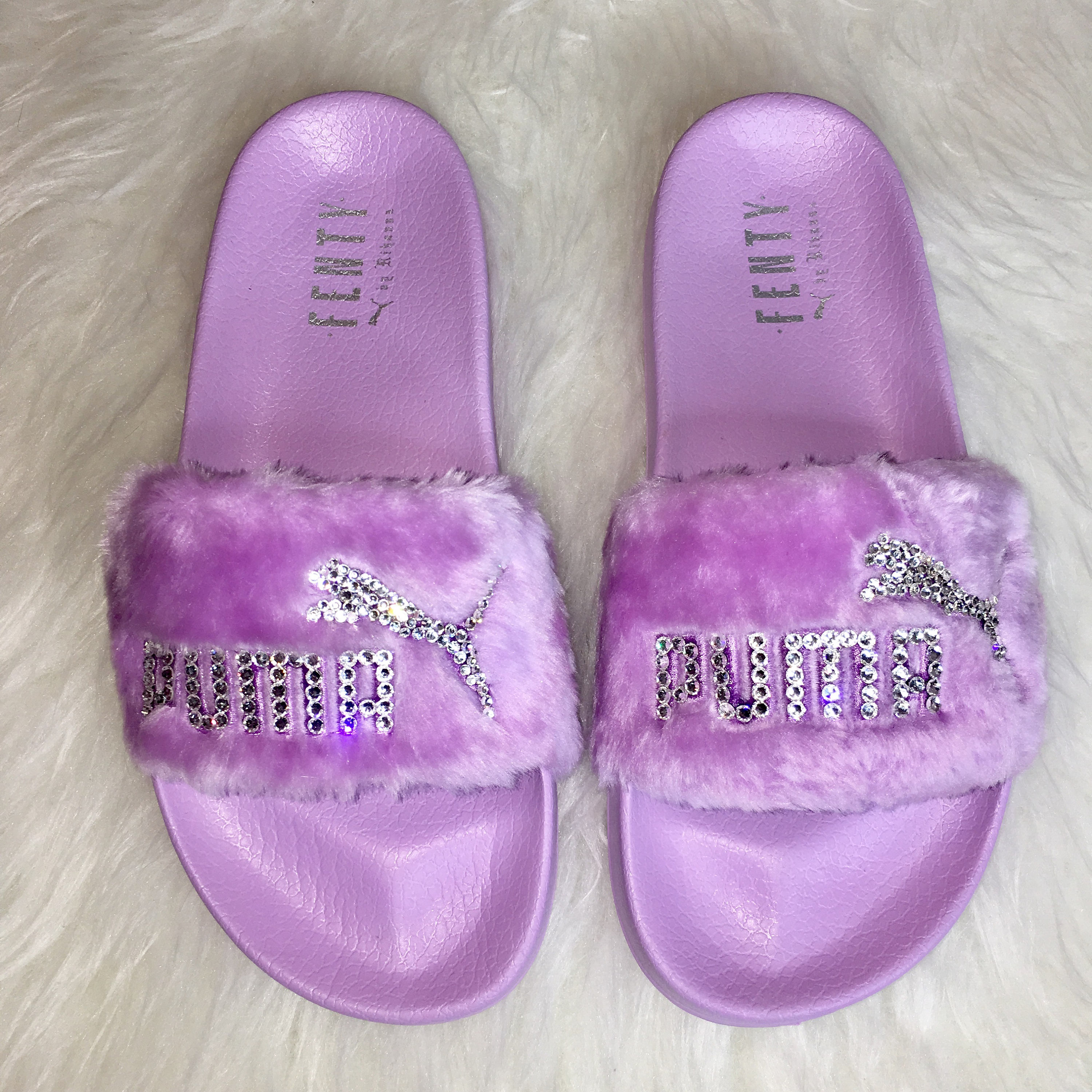 lavender puma slides