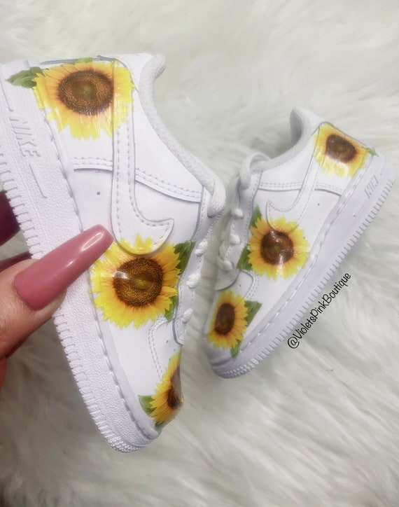 Custom Sunflower Nike Air Force 1s Women's Custom Sneakers- Gift ideas