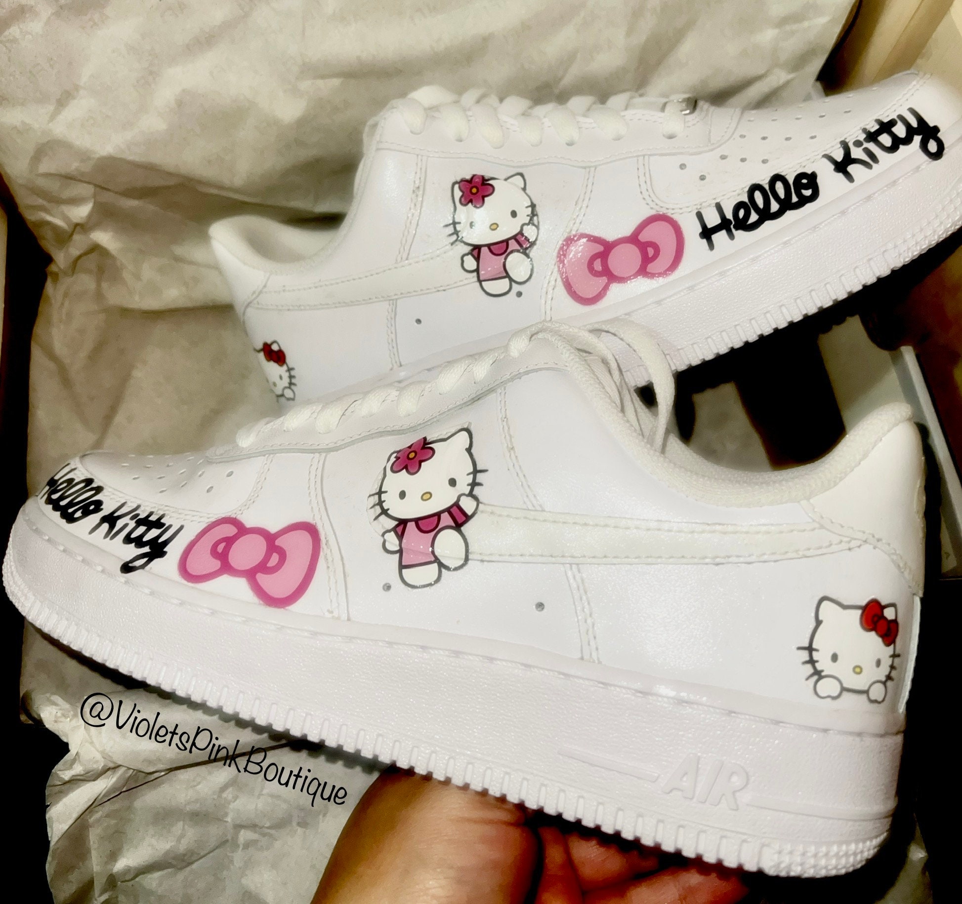 Custom Nike Hello Kitty Air Force 1s Womens Kids Sneakers on Sale Gifts Etsy