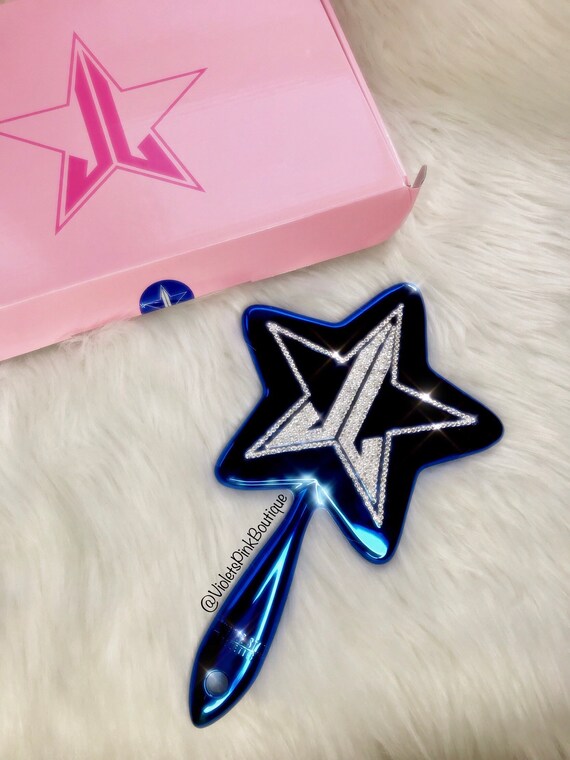 Swarovski Crystals Custom Jeffree Star Hand Mirror Blue Chrome - Rose Gold Jeffree Star Mirror Swarovski Crystals Custom Jeffree Star Hand Mirror Blue Chrome - Rose Gold Jeffree Star Mirror