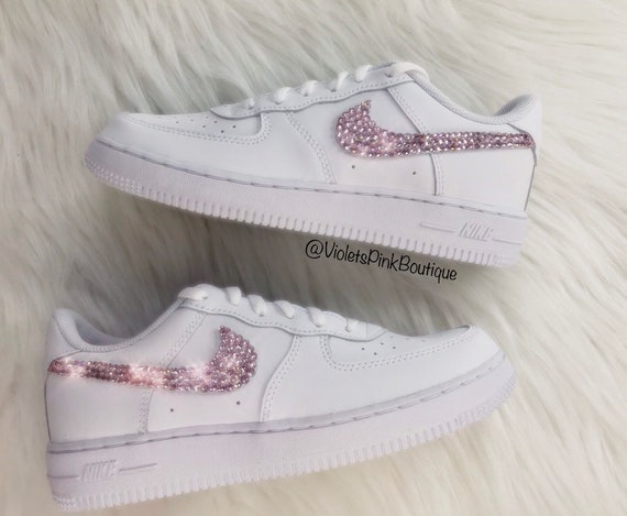 Women's Custom Pink Swarovski Nike Air Force One - Etsy Hong Kong