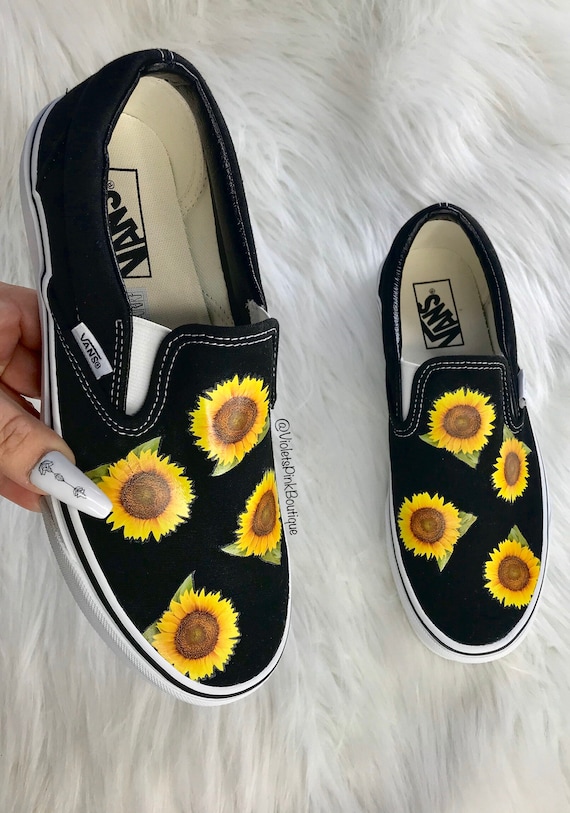 Custom SunFlowers Vans Women's Custom Sneakers