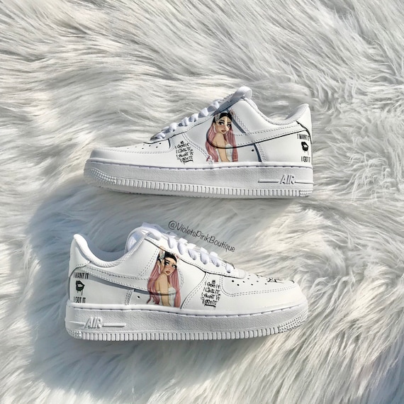 Custom Nike Air Force 1s Ariana Grande Women's Custom All - Etsy Israel