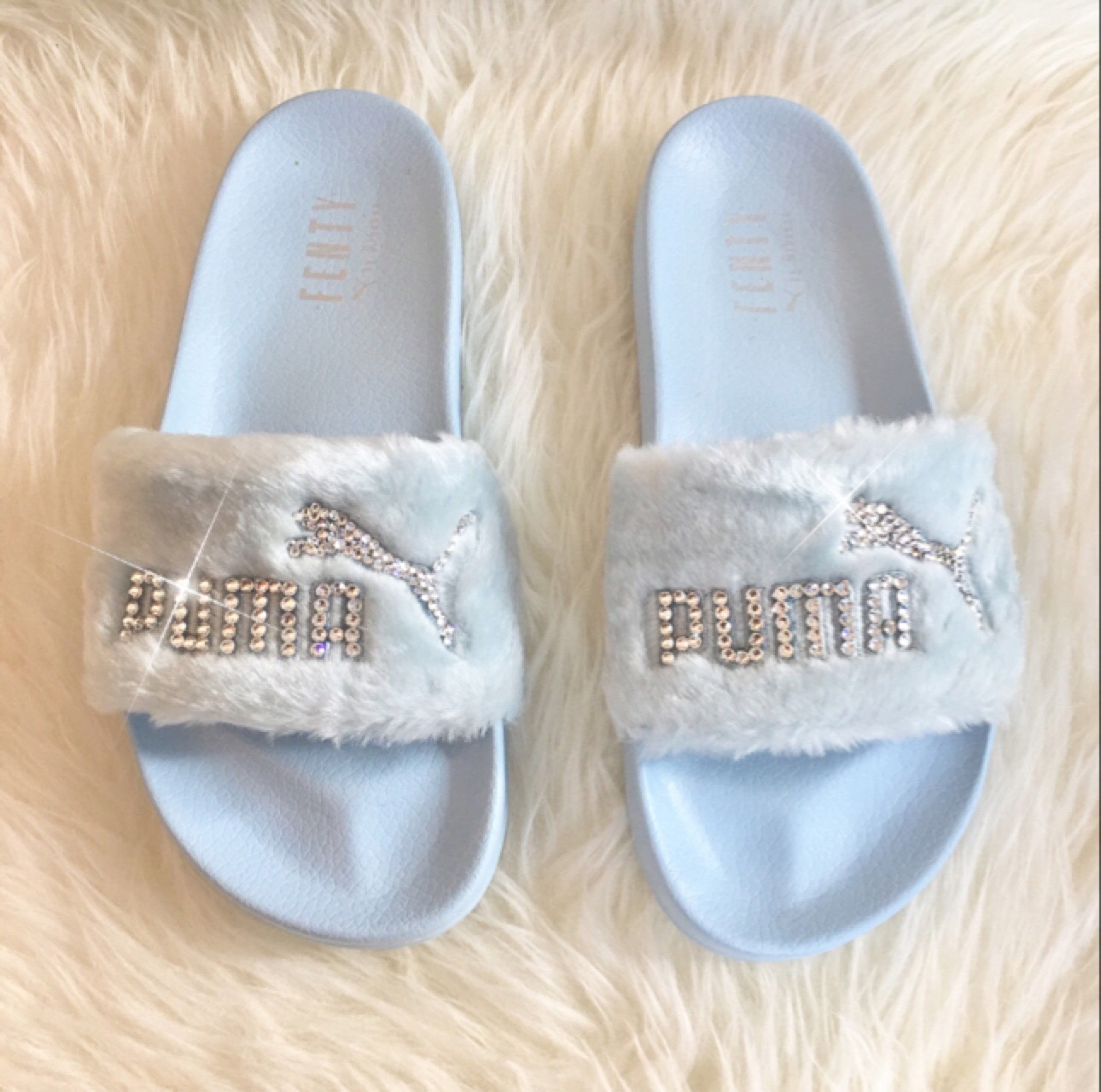 Rihanna's Bling Women's Puma Fenty Fur Slides Etsy