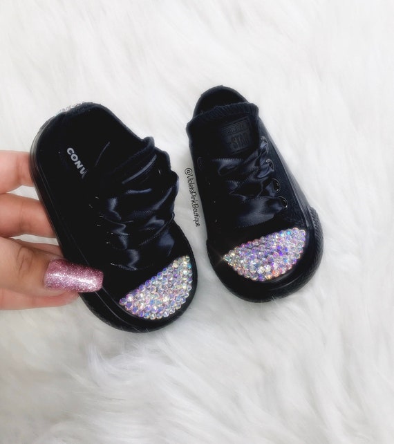 Custom AB Swarovski Crystal Converse Baby Bling Toddler Kids Girls Shoes