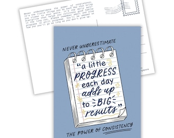 A Little Progress Each Day Adds Up to Big Results | Art Print | Postcard | Inspirational | Motivational | Affirmation