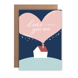 El hogar es donde estás / Tarjeta de felicitación / Día de San Valentín / Amistad / Relación / Aniversario / Boda