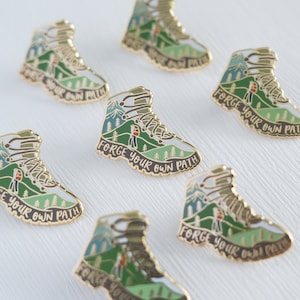 Forge Your Own Path | Enamel Pin | Lapel Pin | Inspirational | Motivational | Hiking Boot | Adventure | Mountains | Lead Your Own Life