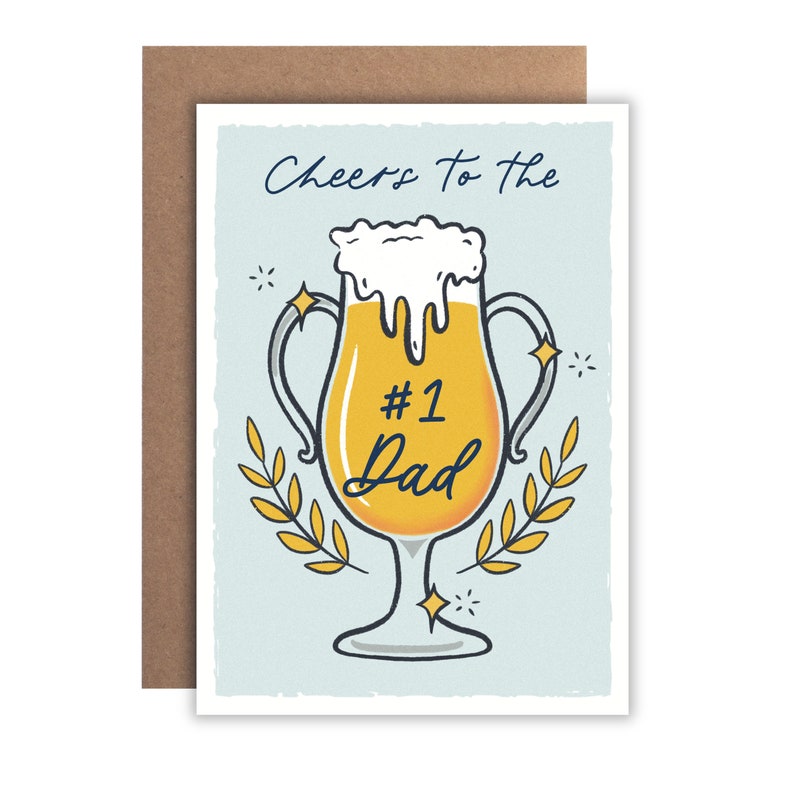 Cheers to the 1 Dad Greeting Card Father's Day Stepfather image 1
