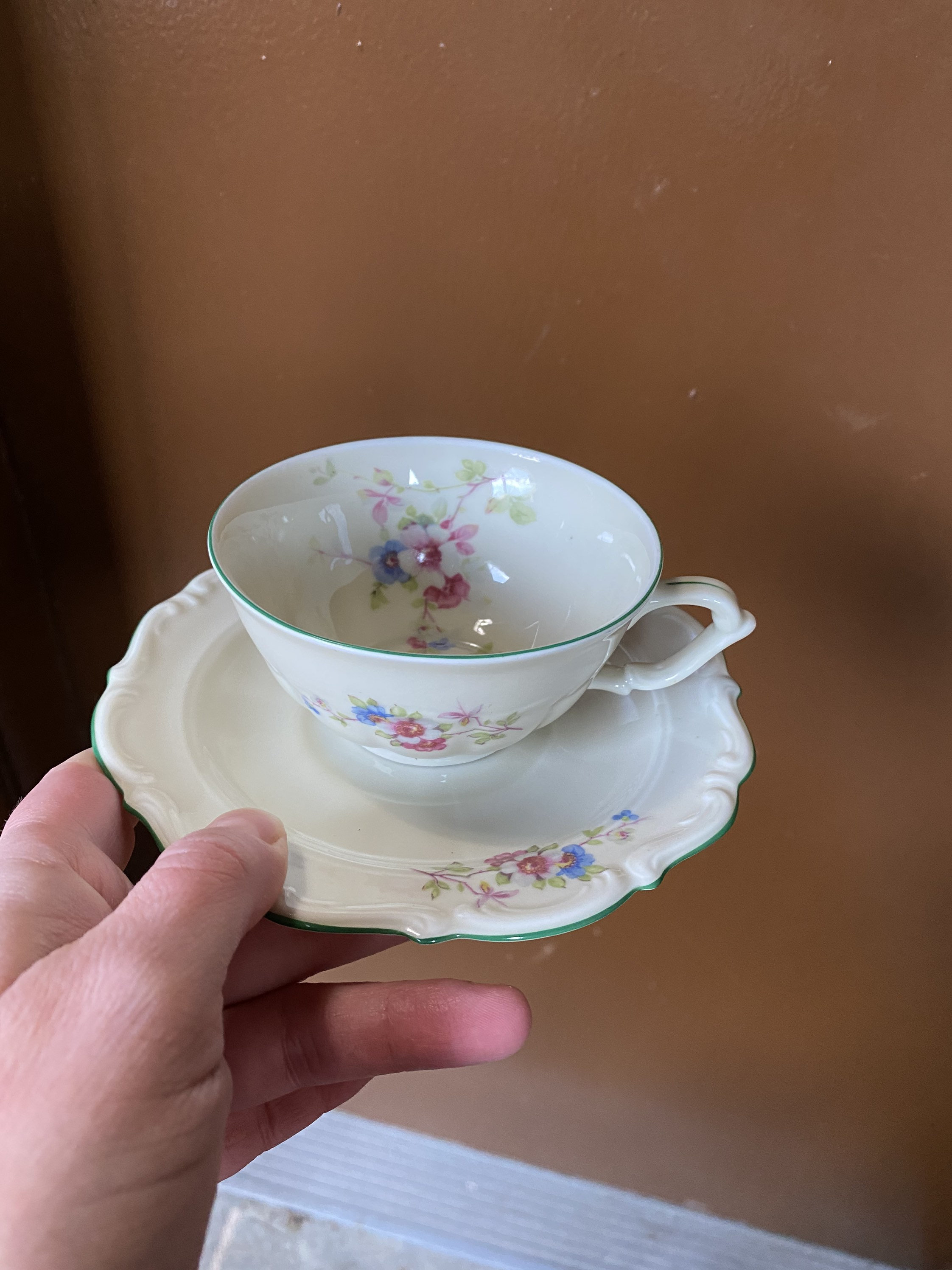 Floral Cup & Saucer Set by CT Carl Tielsch Altwasser 1941 Etsy