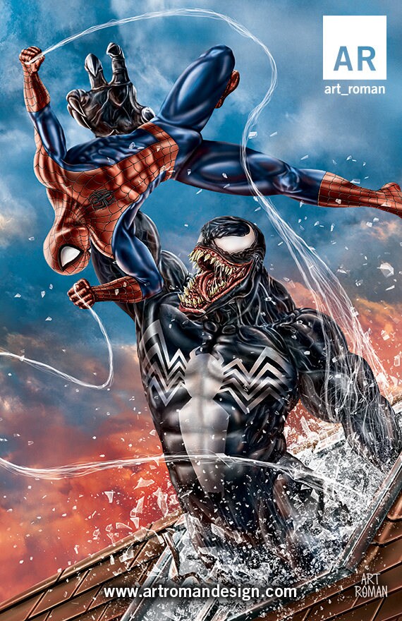 Spider-Man vs Venom 11x17 | Etsy