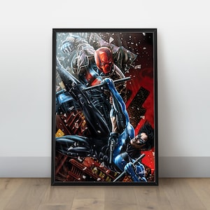 Red Hood vs Nightwing Poster Print