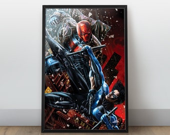 Red Hood vs Nightwing Poster Print