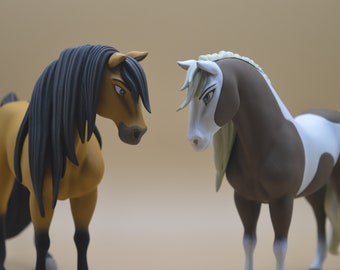 Set de figuras de caballos - Semental + Yegua - 12 o 15 cm de alto - Reserva