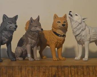Pack of wolves - Resin figure (100% solid resin) - Small sized - Pre-order - Read description please! NO AI!!!