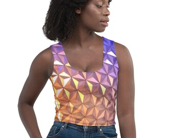 Earth Spaceship Women's Crop Top  Running top  Workout Top  Family Matching  Mommy and Me