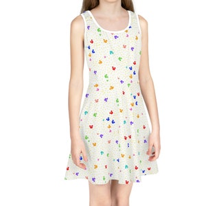 Girls Rainbow Skater Dress  Size 2T-XL, Pride Family Matching, Mommy and Me Matching Sets