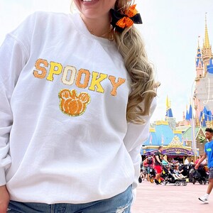 Moletom unissex assustador com remendo falso, moletom de Halloween Boo To You, camisetas de férias da moda, lugar mais feliz