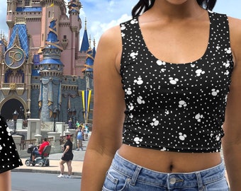 Black Polka Dot Crop Top, Family Matching Vacation Shirts, Running Crop Top, Couples matching tees