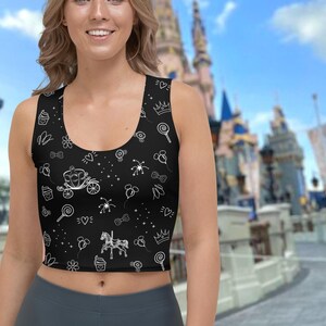 Black and White  Sketch Women&#39;s Crop Top  running costume Matching Vacation Tees