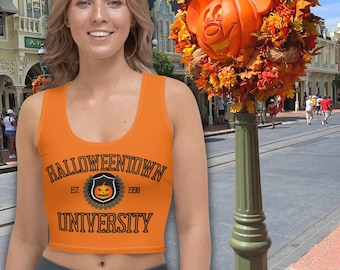 Halloweentown University Crop Top  Fall running Top   Halloween Crop Top