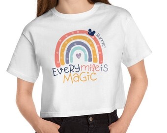 Every Mile Is Magic Champion Heritage Cropped T-Shirt  Marathon Weekend Tee  Runner Shirts