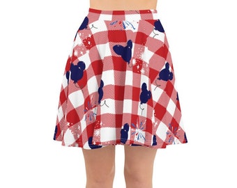 Red White and Blue Women's Skater Skirt  Memorial Day Weekend Outfit  4th of July  Memorial Day  Mommy and Me