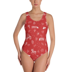 Red Magic Sketch Women&#39;s One-Piece Swimsuit  Mommy & Me swimwear