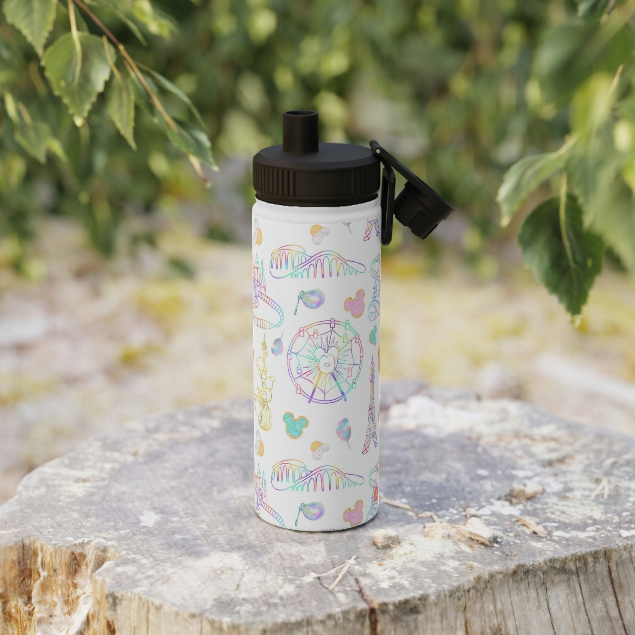 Discover Icons Stainless Steel Water Bottle ディズニー社100周年 ステンレス鋼の水筒標準リッド、ファン記念品 誕生日 ギフト通販 Gifts