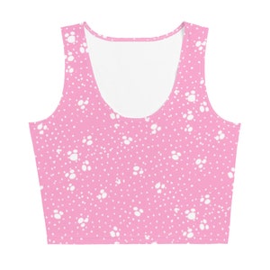 Polka Dot Women&#39;s Light Pink Crop Top  Matching Set Activewear  Marathon Workout top  Family Matching  Mommy and Me