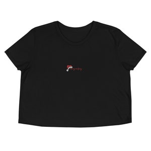 Merry Mickey Embroidered Crop Tee