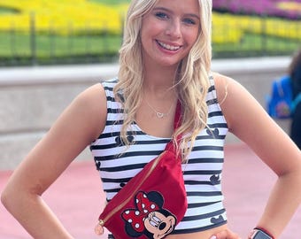 Striped Hat Crop Top   Women&#39;s Crop Top for Influencer  running costume  Matching Vacation Tees