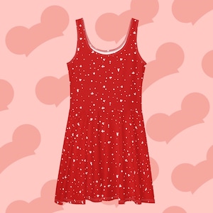 Minimalist Dot Women&#39;s Red Skater Dress Family Matching Bounding Influencer Mommy & Me Dresses