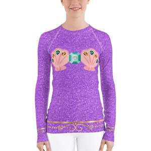 Purple  Mermaid Running long sleeve rash guard  Adult running Marathon Costume
