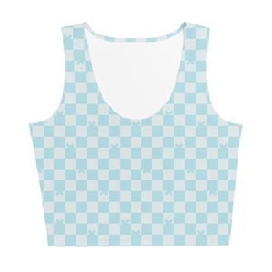 Checkered Crop Top, theme park running marathon costume Workout top Family Matching Mommy and Me