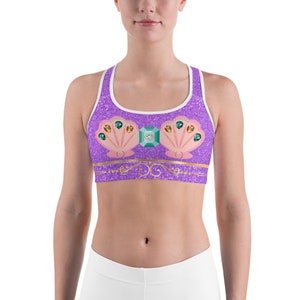 Mermaid Running Padded Sports Bra  for running Princess marathon   Influencer